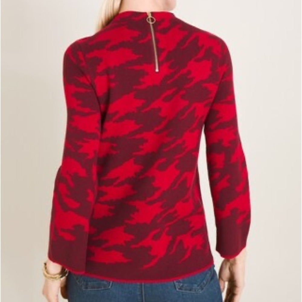 Red Camo Chico’s Mock Neck Sweater - Picture 4 of 8